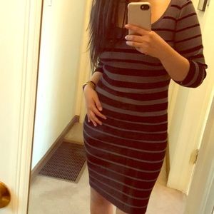 Super soft stretchy midi dress with 3/4 sleeves